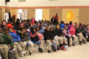 students in their coats 